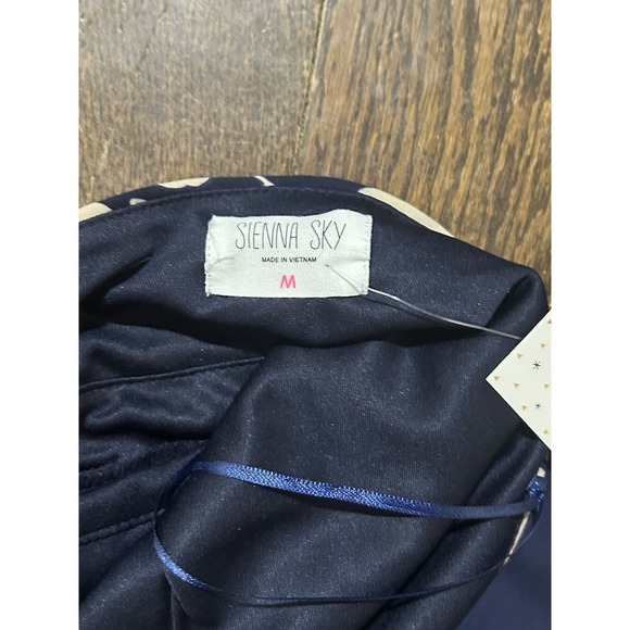 NWT Sienna Sky Jumpsuit Sz Small S Blue Floral Backless Backward Collar Keyhole - Picture 5 of 6